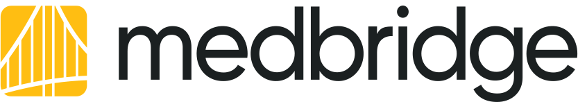 MedBridge logo with a yellow abstract design on the left and "medbridge" in bold black lowercase letters.